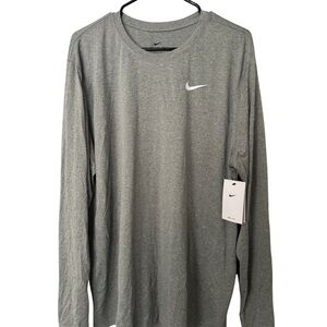 Nike Men's Heather Gray Long Sleeve Tee
